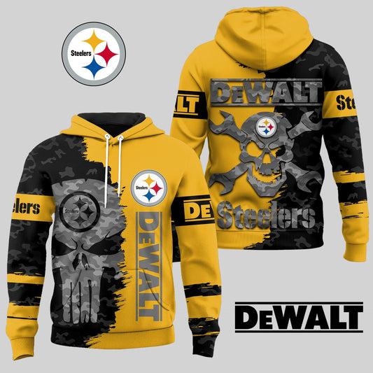 LIMITED EDITION - NEW CUSTOMIZED NFL14 PSB PITTSBURGH STEELERS DEWALT UNISEX T-SHIRT, POLO, HOODIE & JACKETS