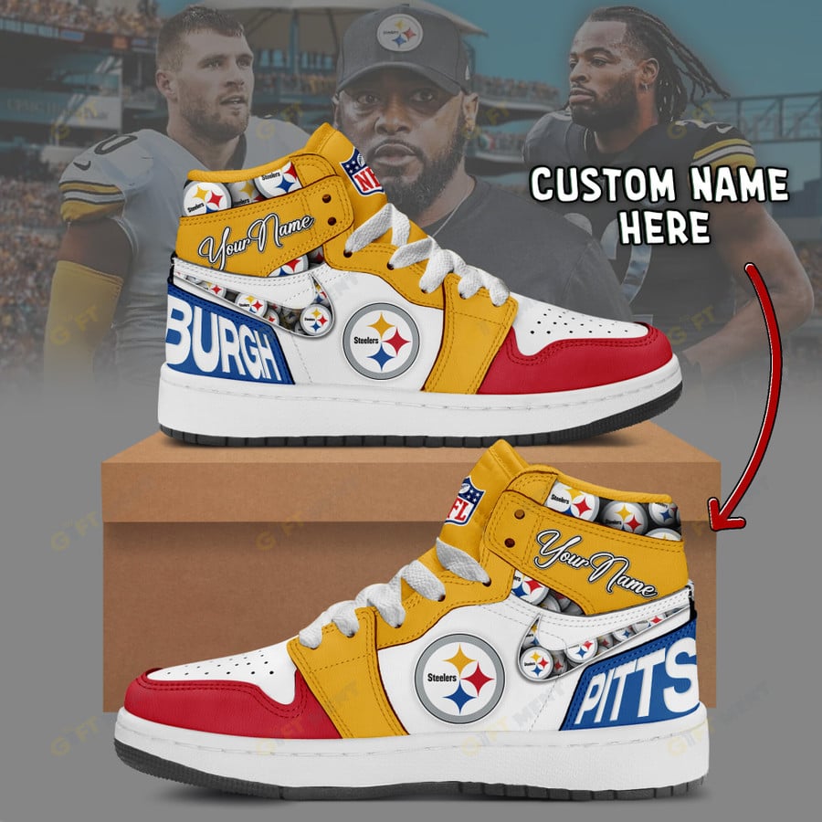 LIMITED EDITION - NEW CUSTOMIZED NFL14 PSB PITTSBURGH STEELERS AIR JORDAN 1
