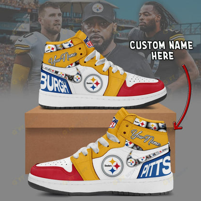LIMITED EDITION - NEW CUSTOMIZED NFL14 PSB PITTSBURGH STEELERS AIR JORDAN 1