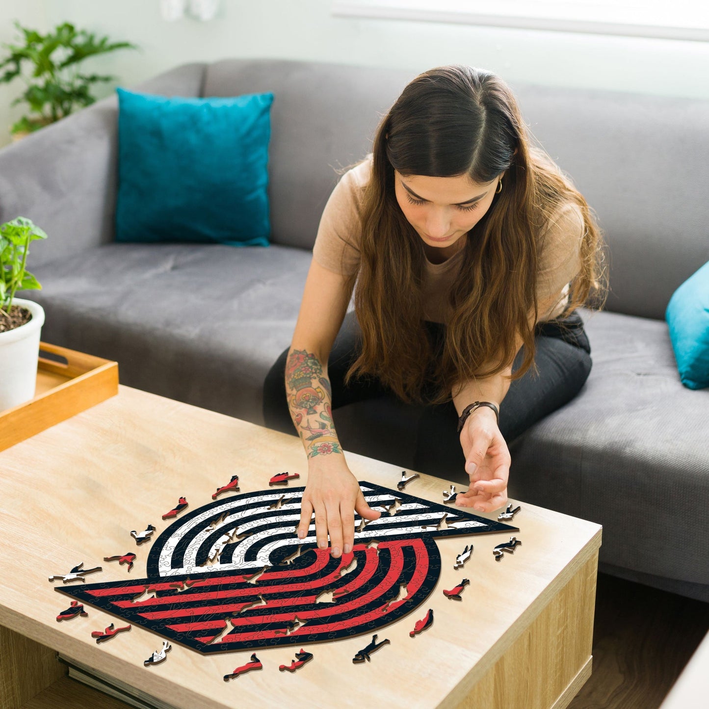 LIMITED EDITION - NEW CUSTOMIZED NBA22 PT PORTLAND TRAIL BLAZERS WOODEN PUZZLE