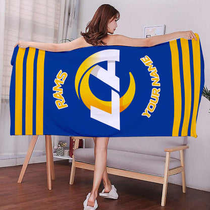 LIMITED EDITION - NEW CUSTOMIZED NFL22 LAR LOS ANGELES RAMS BEACH & BATH TOWEL