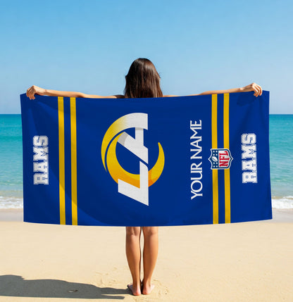 LIMITED EDITION - NEW CUSTOMIZED NFL22 LAR LOS ANGELES RAMS BEACH & BATH TOWEL (KIDS & ADULTS)