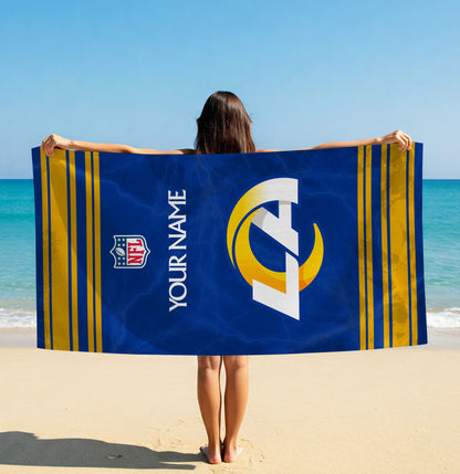 LIMITED EDITION - NEW CUSTOMIZED NFL22 LAR LOS ANGELES RAMS BEACH & BATH TOWEL (KIDS & ADULTS)