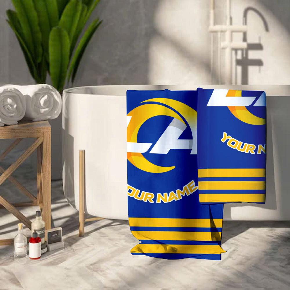 LIMITED EDITION - NEW CUSTOMIZED NFL22 LAR LOS ANGELES RAMS BEACH & BATH TOWEL