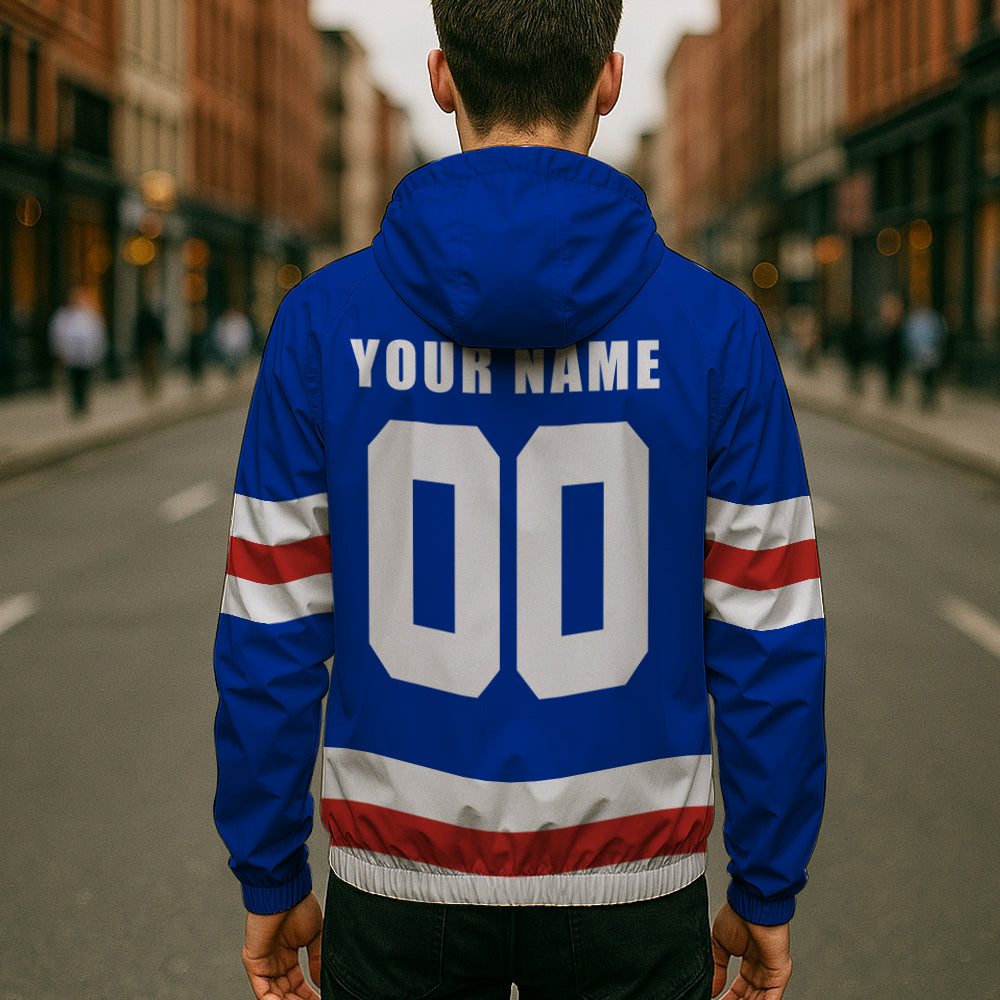 LIMITED EDITION - NEW CUSTOMIZED NHL24 NYR NEW YORK RANGERS WINDBREAKER JERSEY JACKET