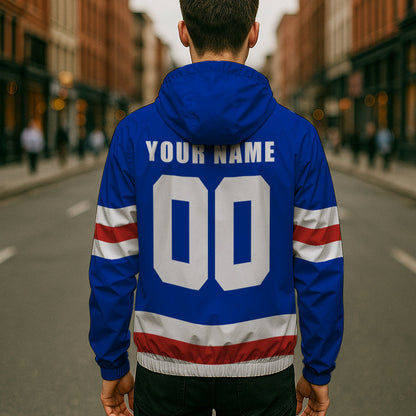 LIMITED EDITION - NEW CUSTOMIZED NHL24 NYR NEW YORK RANGERS WINDBREAKER JERSEY JACKET