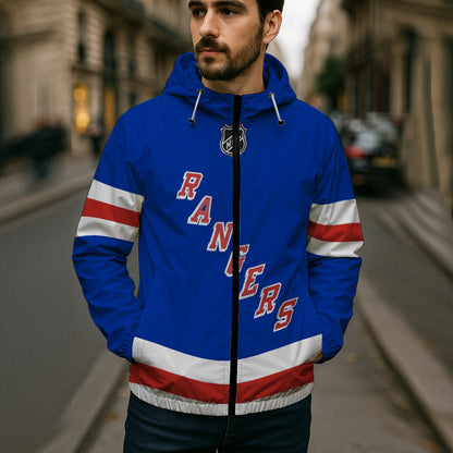 LIMITED EDITION - NEW CUSTOMIZED NHL24 NYR NEW YORK RANGERS WINDBREAKER JERSEY JACKET