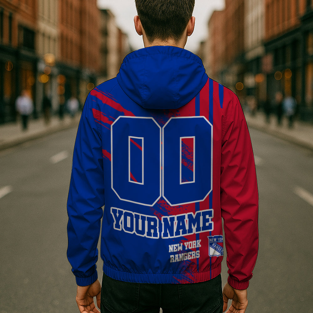 LIMITED EDITION - NEW CUSTOMIZED NHL24 NYR NEW YORK RANGERS WINDBREAKER JACKET