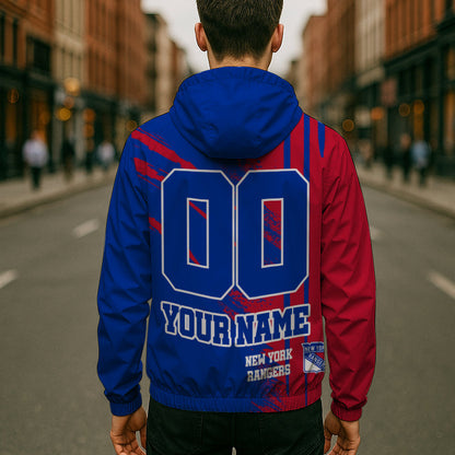 LIMITED EDITION - NEW CUSTOMIZED NHL24 NYR NEW YORK RANGERS WINDBREAKER JACKET
