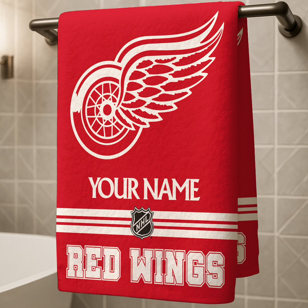 LIMITED EDITION - NEW CUSTOMIZED NHL22 DRW DETROIT RED WINGS BEACH & BATH TOWEL