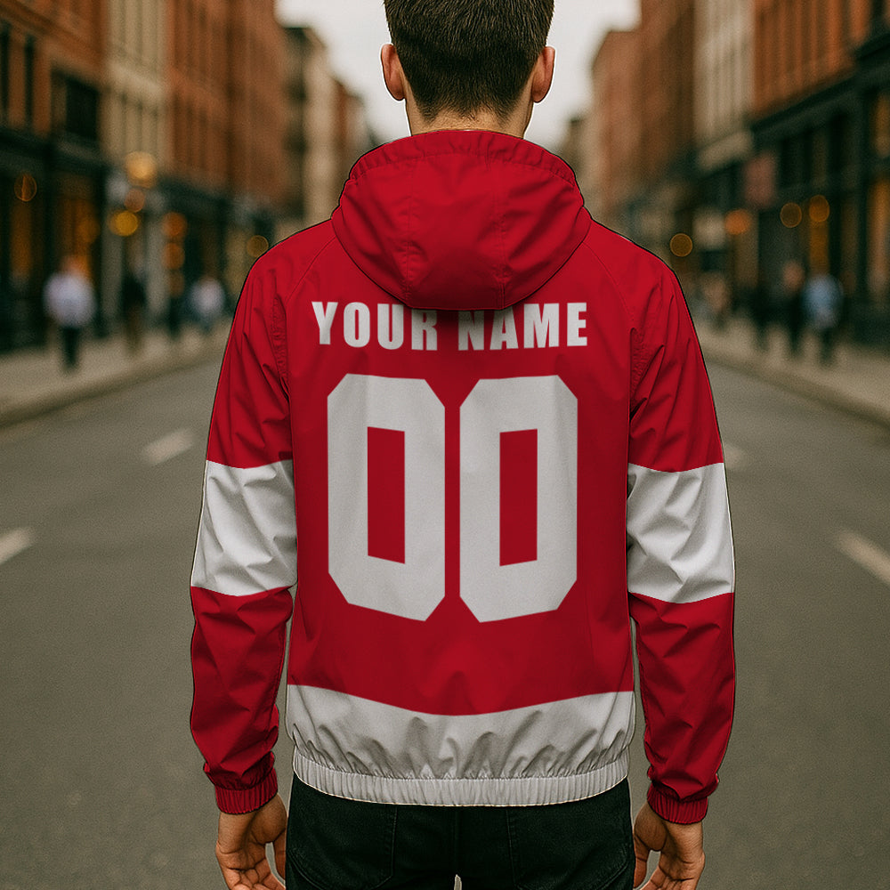 LIMITED EDITION - NEW CUSTOMIZED NHL22 DRW DETROIT RED WINGS WINDBREAKER JERSEY JACKET