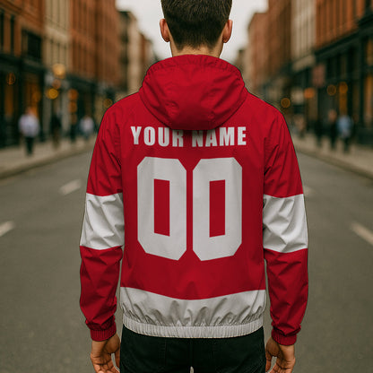 LIMITED EDITION - NEW CUSTOMIZED NHL22 DRW DETROIT RED WINGS WINDBREAKER JERSEY JACKET