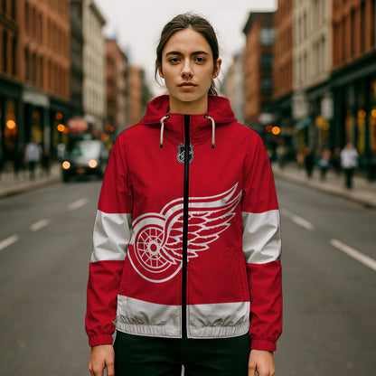 LIMITED EDITION - NEW CUSTOMIZED NHL22 DRW DETROIT RED WINGS WINDBREAKER JERSEY JACKET