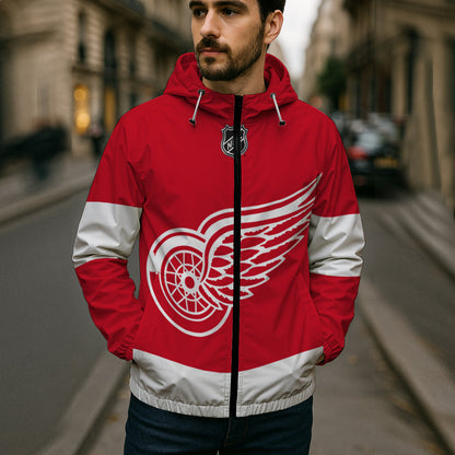 LIMITED EDITION - NEW CUSTOMIZED NHL22 DRW DETROIT RED WINGS WINDBREAKER JERSEY JACKET