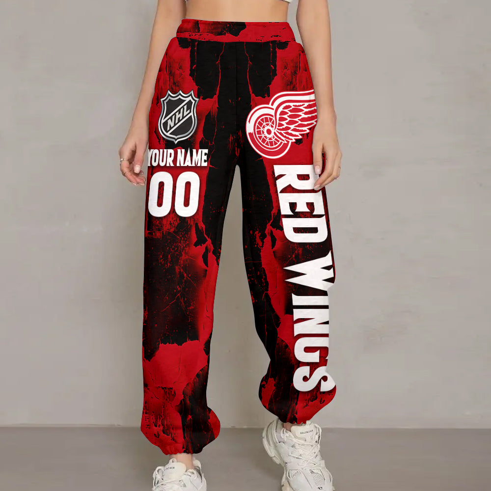 LIMITED EDITION - NEW CUSTOMIZED NHL22 DRW DETROIT RED WINGS LONG PANTS