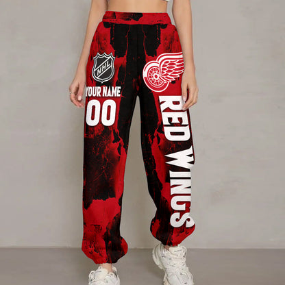 LIMITED EDITION - NEW CUSTOMIZED NHL22 DRW DETROIT RED WINGS LONG PANTS