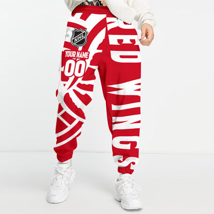 LIMITED EDITION - NEW CUSTOMIZED NHL22 DRW DETROIT RED WINGS LONG PANTS