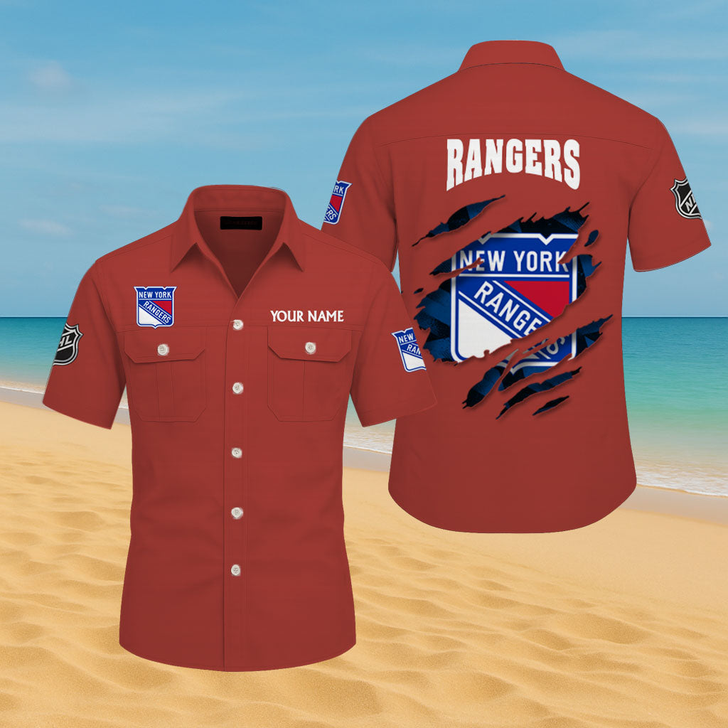 LIMITED EDITION - NEW CUSTOMIZED NHL24 NYR NEW YORK RANGERS CARGO SHIRT