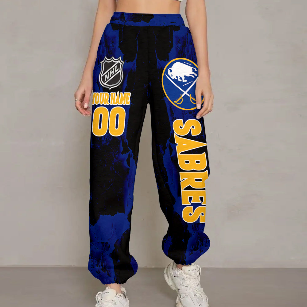 LIMITED EDITION - NEW CUSTOMIZED NHL28 BFS BUFFALO SABRES LONG PANTS