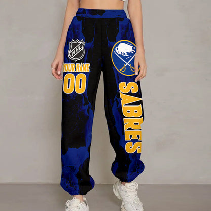 LIMITED EDITION - NEW CUSTOMIZED NHL28 BFS BUFFALO SABRES LONG PANTS