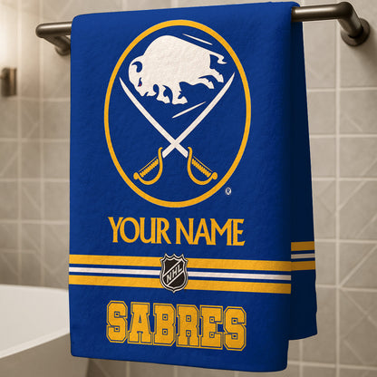 LIMITED EDITION - NEW CUSTOMIZED NHL28 BFS BUFFALO SABRES BEACH & BATH TOWEL