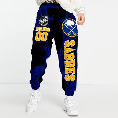 LIMITED EDITION - NEW CUSTOMIZED NHL28 BFS BUFFALO SABRES LONG PANTS