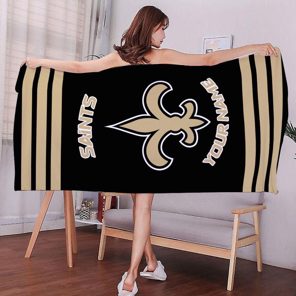 LIMITED EDITION - NEW CUSTOMIZED NFL24 NOS NEW ORLEANS SAINTS BEACH & BATH TOWEL