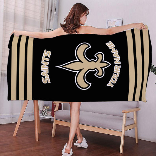 LIMITED EDITION - NEW CUSTOMIZED NFL24 NOS NEW ORLEANS SAINTS BEACH & BATH TOWEL