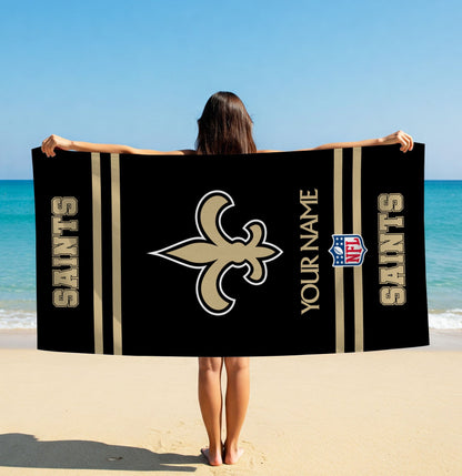 LIMITED EDITION - NEW CUSTOMIZED NFL24 NOS NEW ORLEANS SAINTS BEACH & BATH TOWEL (KIDS & ADULTS)