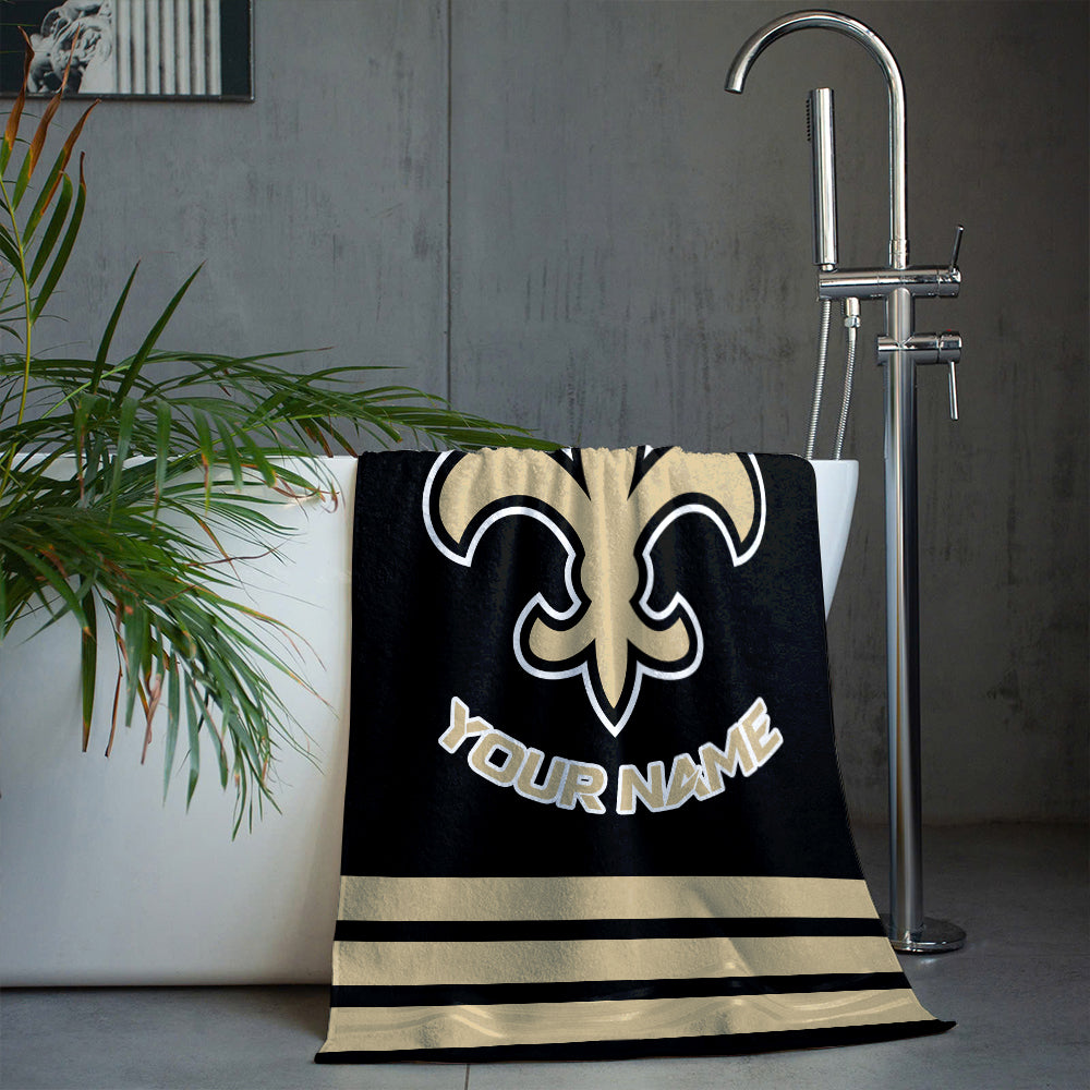 LIMITED EDITION - NEW CUSTOMIZED NFL24 NOS NEW ORLEANS SAINTS BEACH & BATH TOWEL