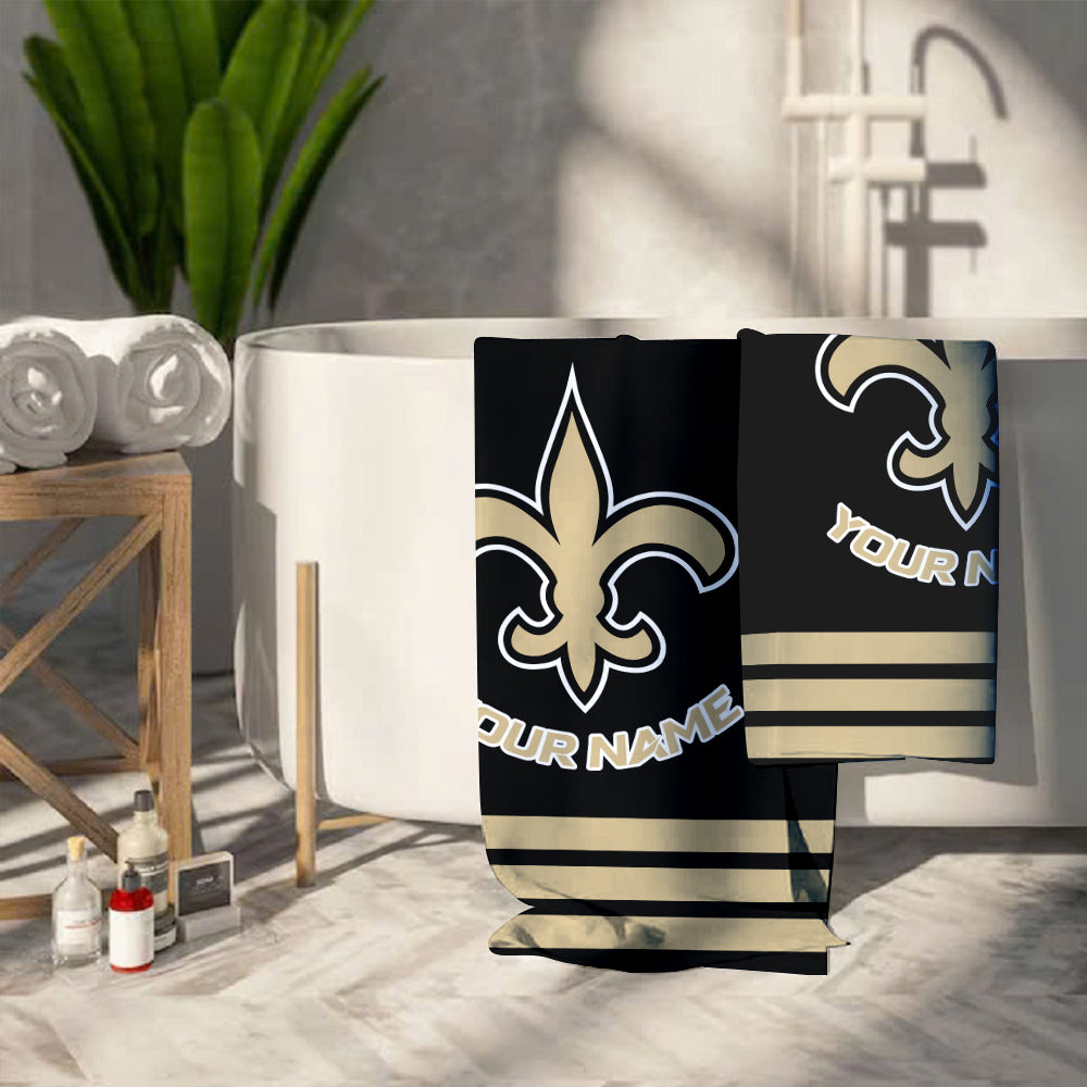 LIMITED EDITION - NEW CUSTOMIZED NFL24 NOS NEW ORLEANS SAINTS BEACH & BATH TOWEL