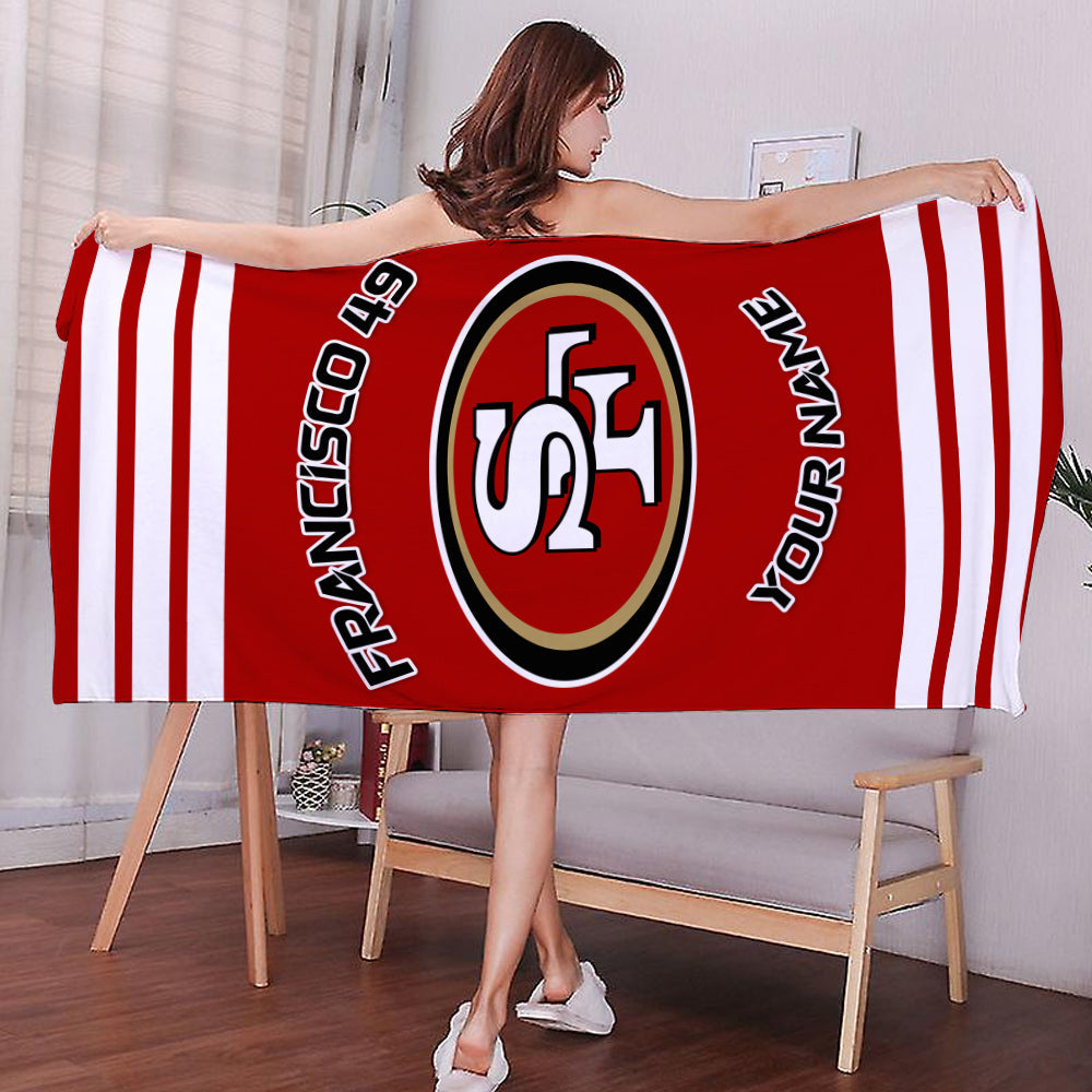 LIMITED EDITION - NEW CUSTOMIZED NFL11 SF49 SAN FRANCISCO 49ERS BEACH & BATH TOWEL