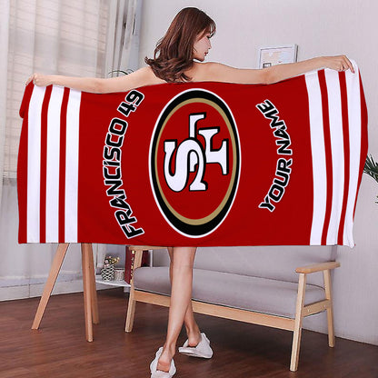 LIMITED EDITION - NEW CUSTOMIZED NFL11 SF49 SAN FRANCISCO 49ERS BEACH & BATH TOWEL