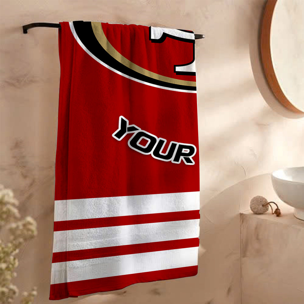 LIMITED EDITION - NEW CUSTOMIZED NFL11 SF49 SAN FRANCISCO 49ERS BEACH & BATH TOWEL
