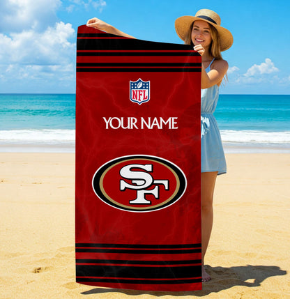LIMITED EDITION - NEW CUSTOMIZED NFL11 SF49 SAN FRANCISCO 49ERS BEACH & BATH TOWEL (KIDS & ADULTS)