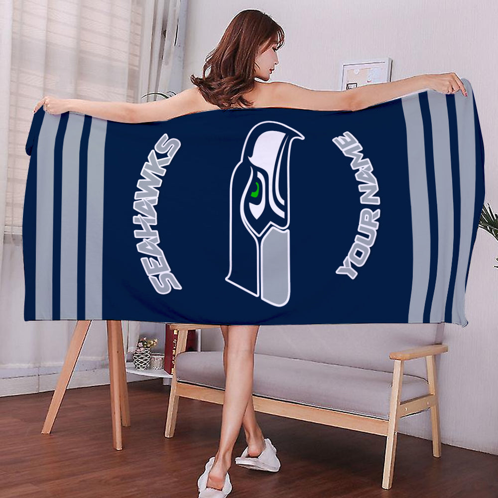 LIMITED EDITION - NEW CUSTOMIZED NFL06 SSH SEATTLE SEAHAWKS BEACH & BATH TOWEL