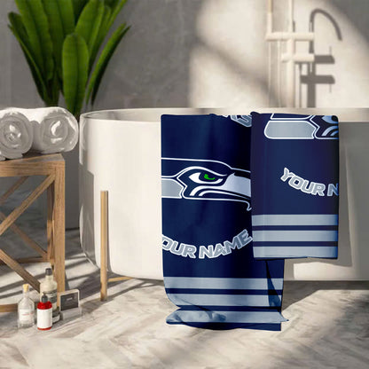 LIMITED EDITION - NEW CUSTOMIZED NFL06 SSH SEATTLE SEAHAWKS BEACH & BATH TOWEL