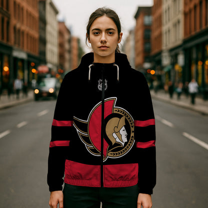 LIMITED EDITION - NEW CUSTOMIZED NHL29 OSN OTTAWA SENATORS WINDBREAKER JERSEY JACKET