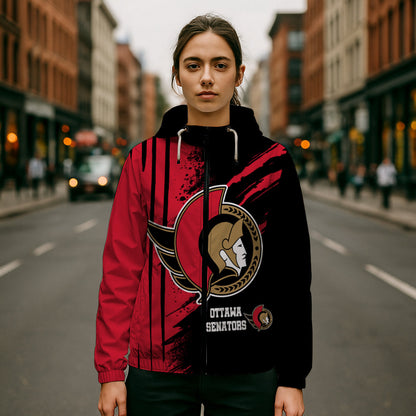 LIMITED EDITION - NEW CUSTOMIZED NHL29 OSN OTTAWA SENATORS WINDBREAKER JACKET