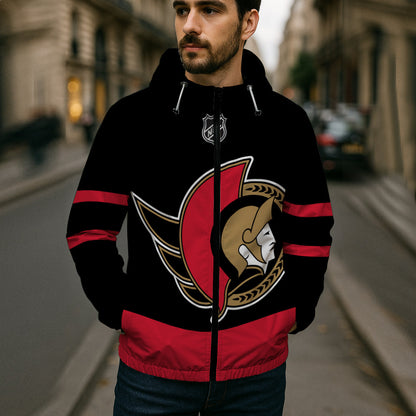 LIMITED EDITION - NEW CUSTOMIZED NHL29 OSN OTTAWA SENATORS WINDBREAKER JERSEY JACKET