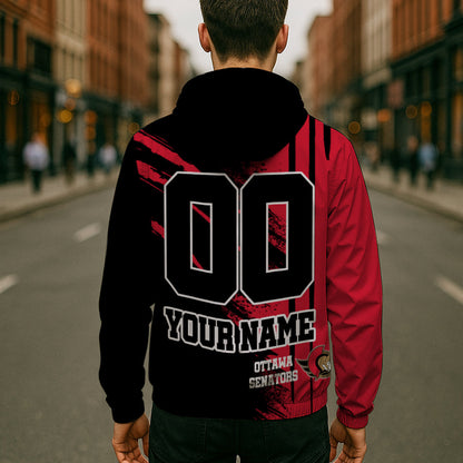 LIMITED EDITION - NEW CUSTOMIZED NHL29 OSN OTTAWA SENATORS WINDBREAKER JACKET