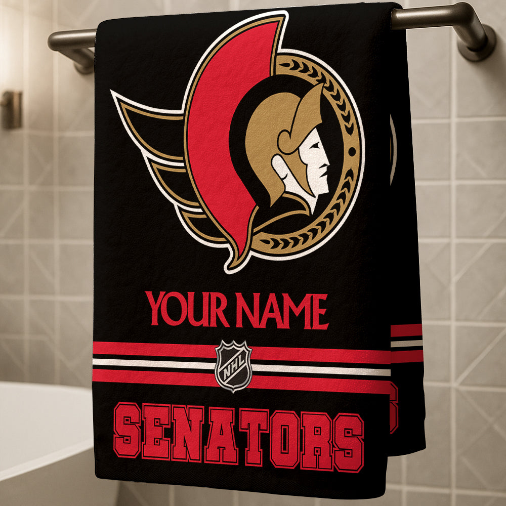 LIMITED EDITION - NEW CUSTOMIZED NHL29 OSN OTTAWA SENATORS BEACH & BATH TOWEL
