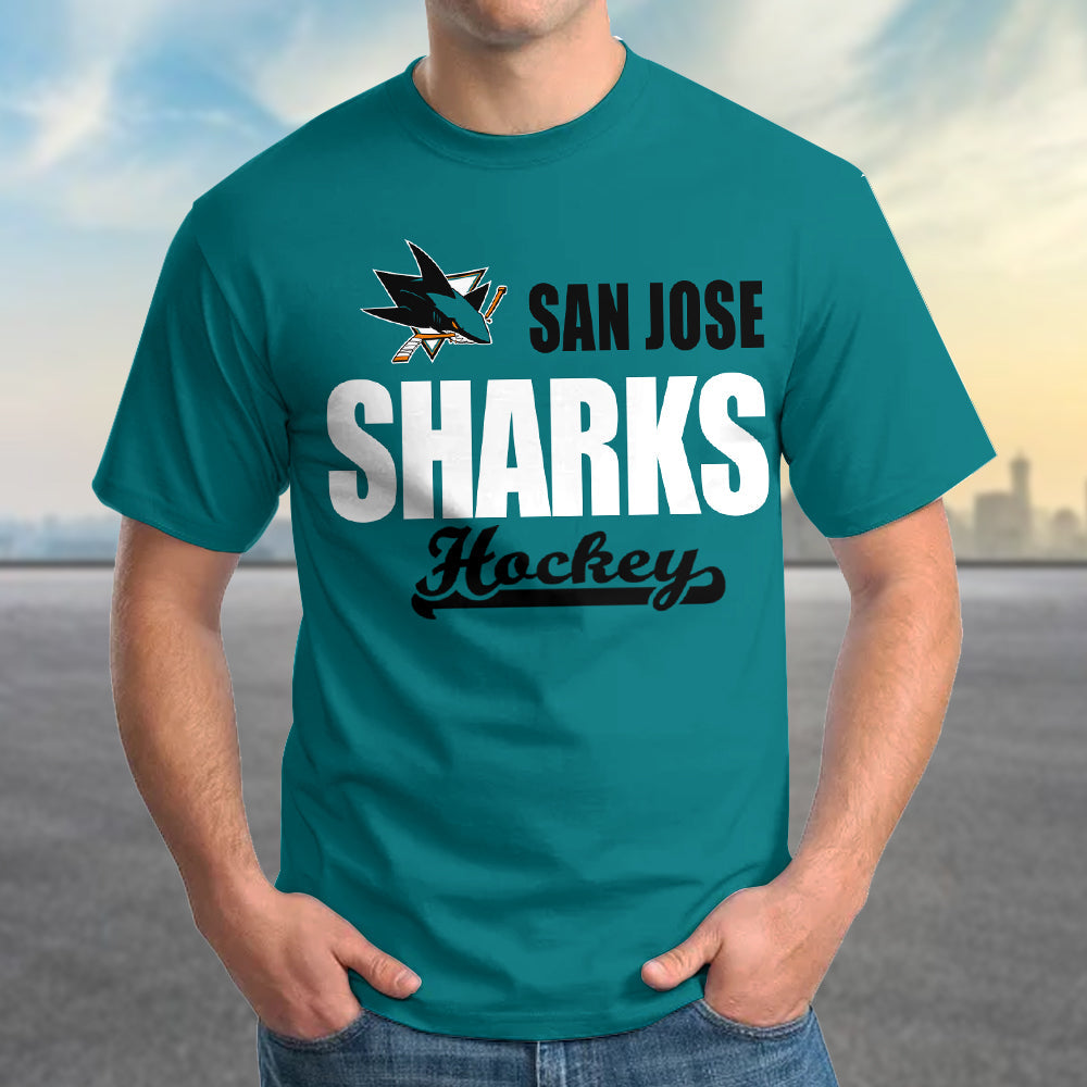 LIMITED EDITION - NEW CUSTOMIZED NHL32 SJS SAN JOSE SHARKS T-SHIRT FOR FAMILY (ADULTS & KIDS)