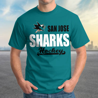 LIMITED EDITION - NEW CUSTOMIZED NHL32 SJS SAN JOSE SHARKS T-SHIRT FOR FAMILY (ADULTS & KIDS)