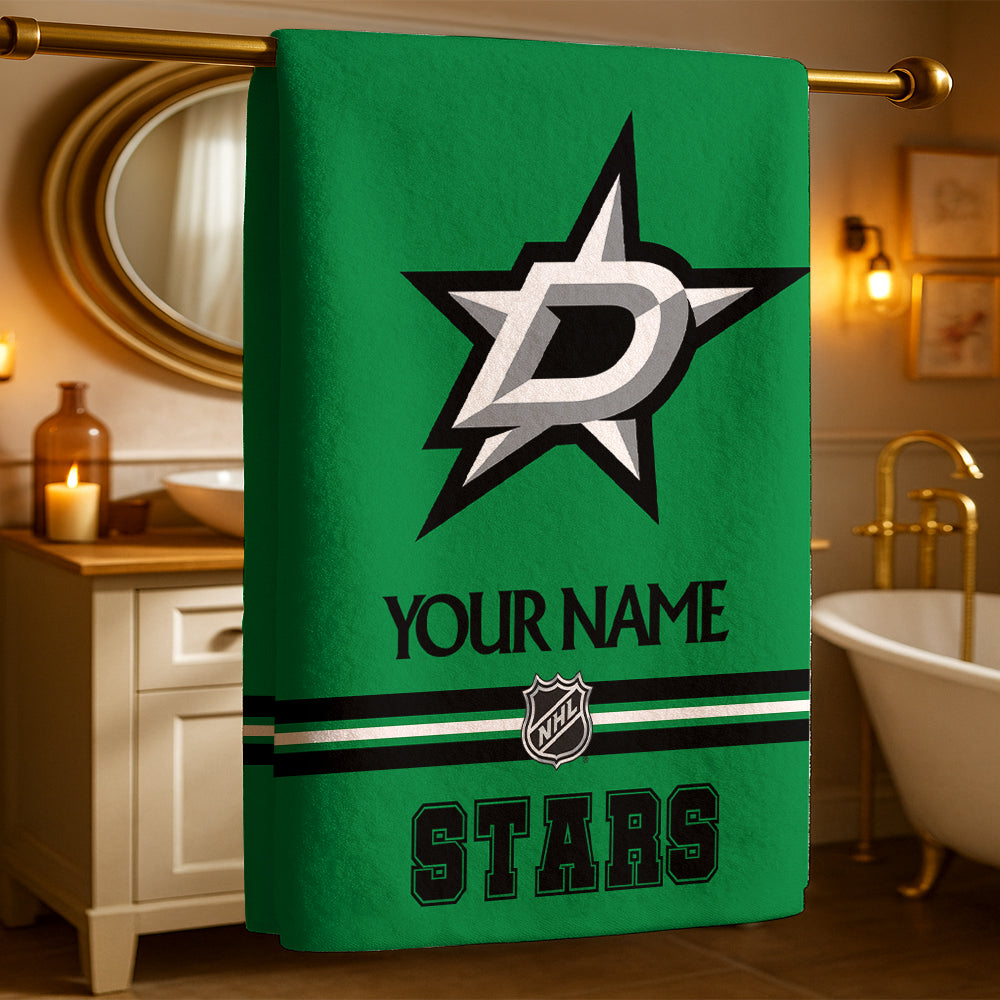 LIMITED EDITION - NEW CUSTOMIZED NHL15 DLS DALLAS STARS BEACH & BATH TOWEL