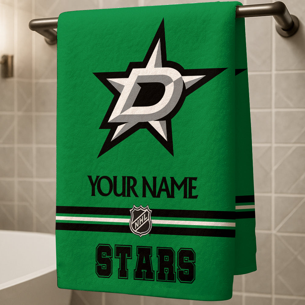 LIMITED EDITION - NEW CUSTOMIZED NHL15 DLS DALLAS STARS BEACH & BATH TOWEL
