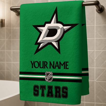 LIMITED EDITION - NEW CUSTOMIZED NHL15 DLS DALLAS STARS BEACH & BATH TOWEL