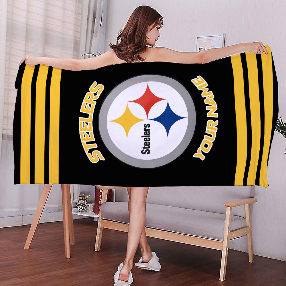 LIMITED EDITION - NEW CUSTOMIZED NFL14 PSB PITTSBURGH STEELERS BEACH & BATH TOWEL