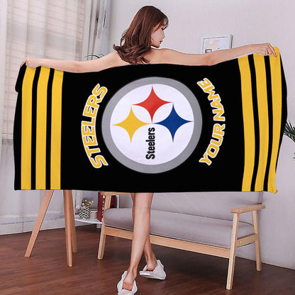 LIMITED EDITION - NEW CUSTOMIZED NFL14 PSB PITTSBURGH STEELERS BEACH & BATH TOWEL