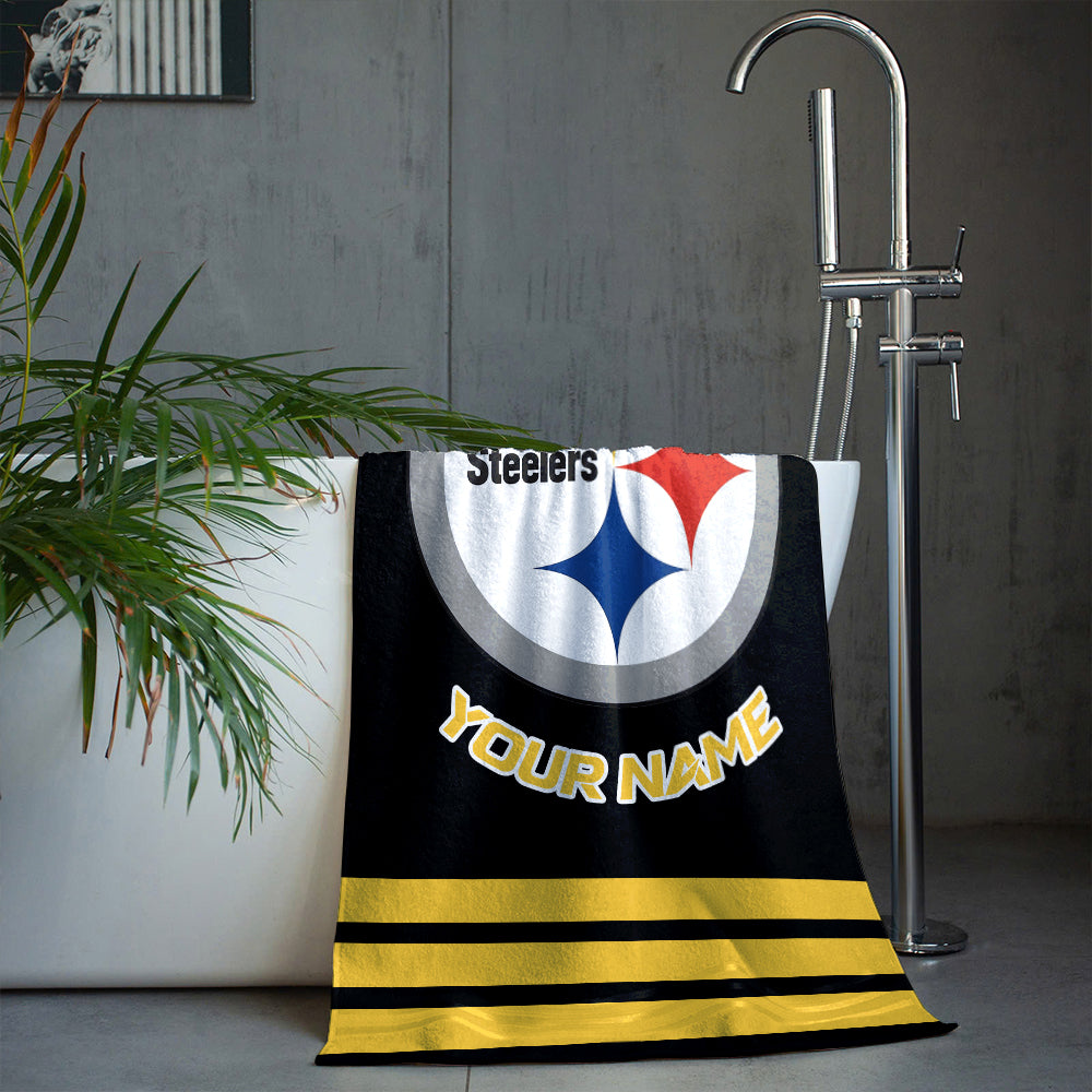 LIMITED EDITION - NEW CUSTOMIZED NFL14 PSB PITTSBURGH STEELERS BEACH & BATH TOWEL